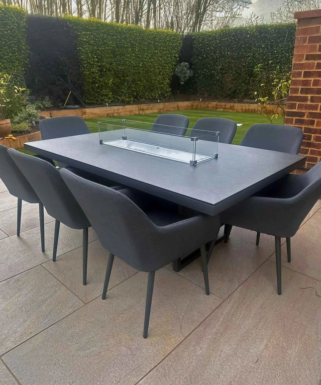 Jupiter Fire Pit Dining Set with 8 Chairs