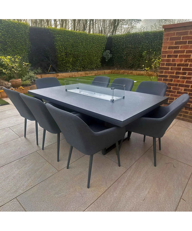 Jupiter Fire Pit Dining Set with 8 Chairs