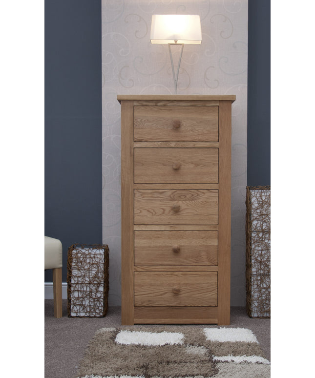 Torino 5 Drawer Narrow Chest