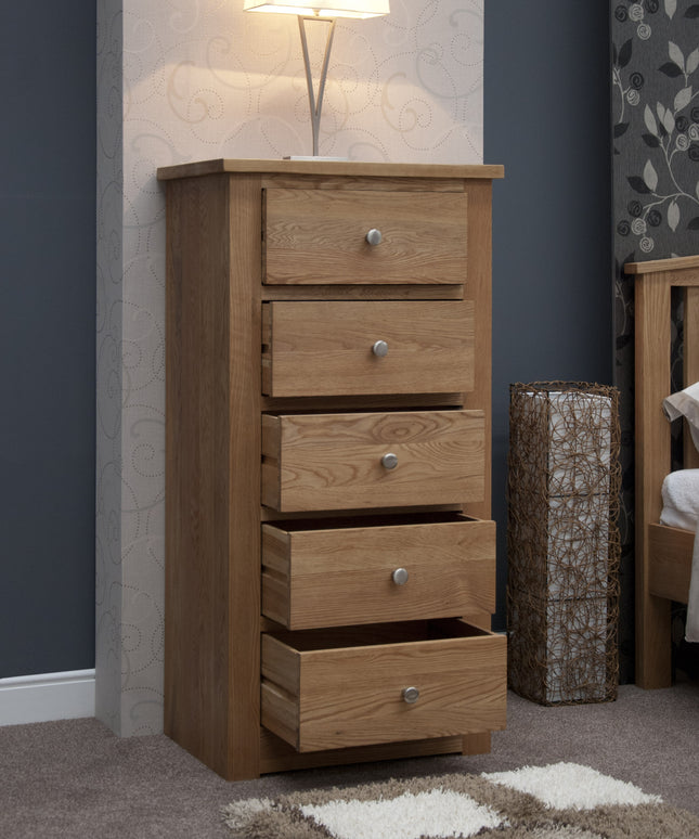 Torino 5 Drawer Narrow Chest