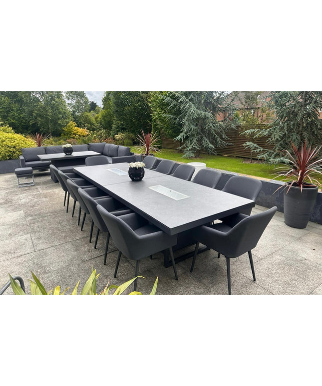 Jupiter Double Fire Pit Dining Set with 10 Chairs